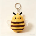 Handmade Crochet Bee Bag Charm, Cute Honeybee Keychain Pendant
