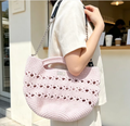 Factory Customization Open Checkered Underarm Handbag Kit DIY Handmade Crochet Bag  Trend Polyester Cotton Lining