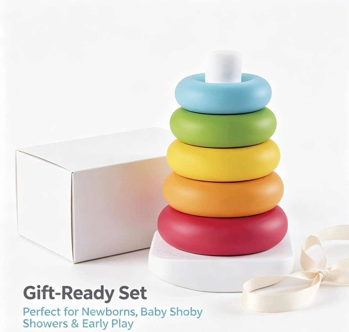 Hot Sale Rainbow Stacking Rings Montessori Early Educational Baby Stacking Toys Ring Stacker