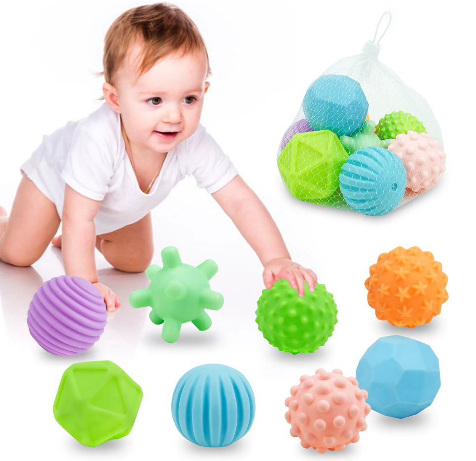 Wholesale Colorful New Hand Grasping Tactile Perception Massage Soft Glue Balls Bath Toys Silicone Teether Ball