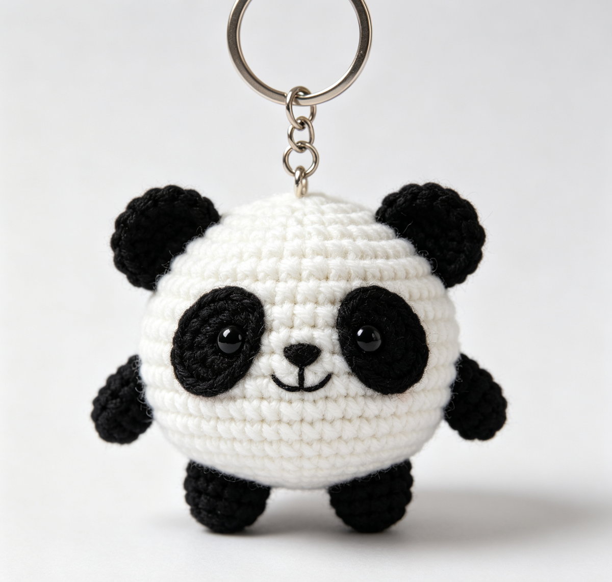 Cute Handmade Crochet Panda Keychain