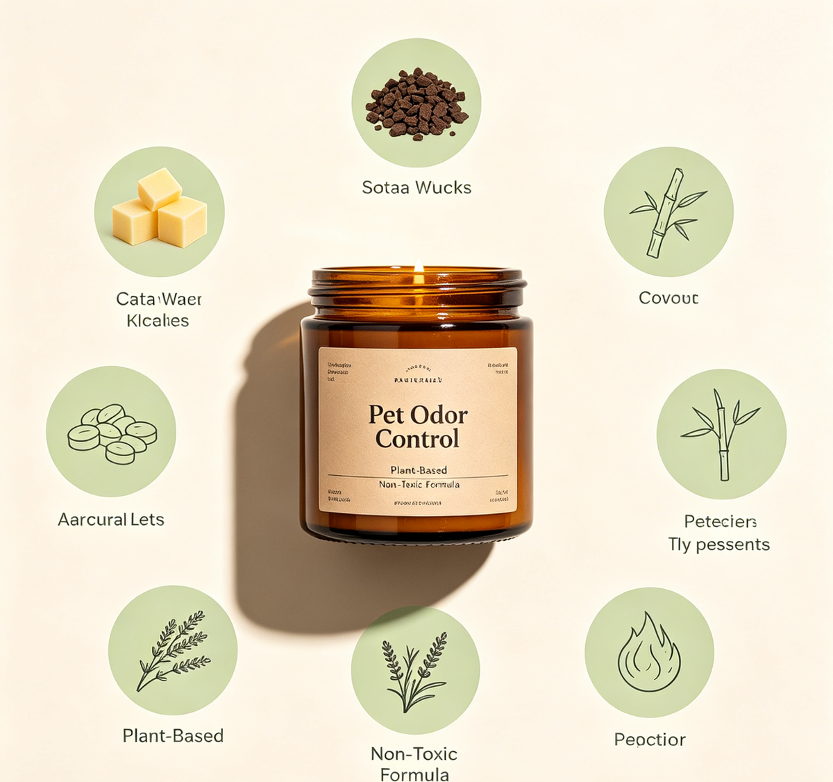 Eco Pet Deodorizing Candle Natural Soy Wax Odor Eliminator for Dogs & Cats